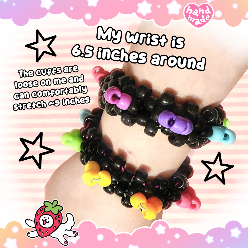 Black Rainbow Spike Kandi Cuff