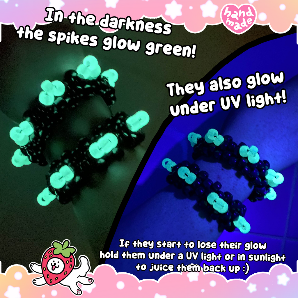 Glow In The Dark Spike Kandi Cuff