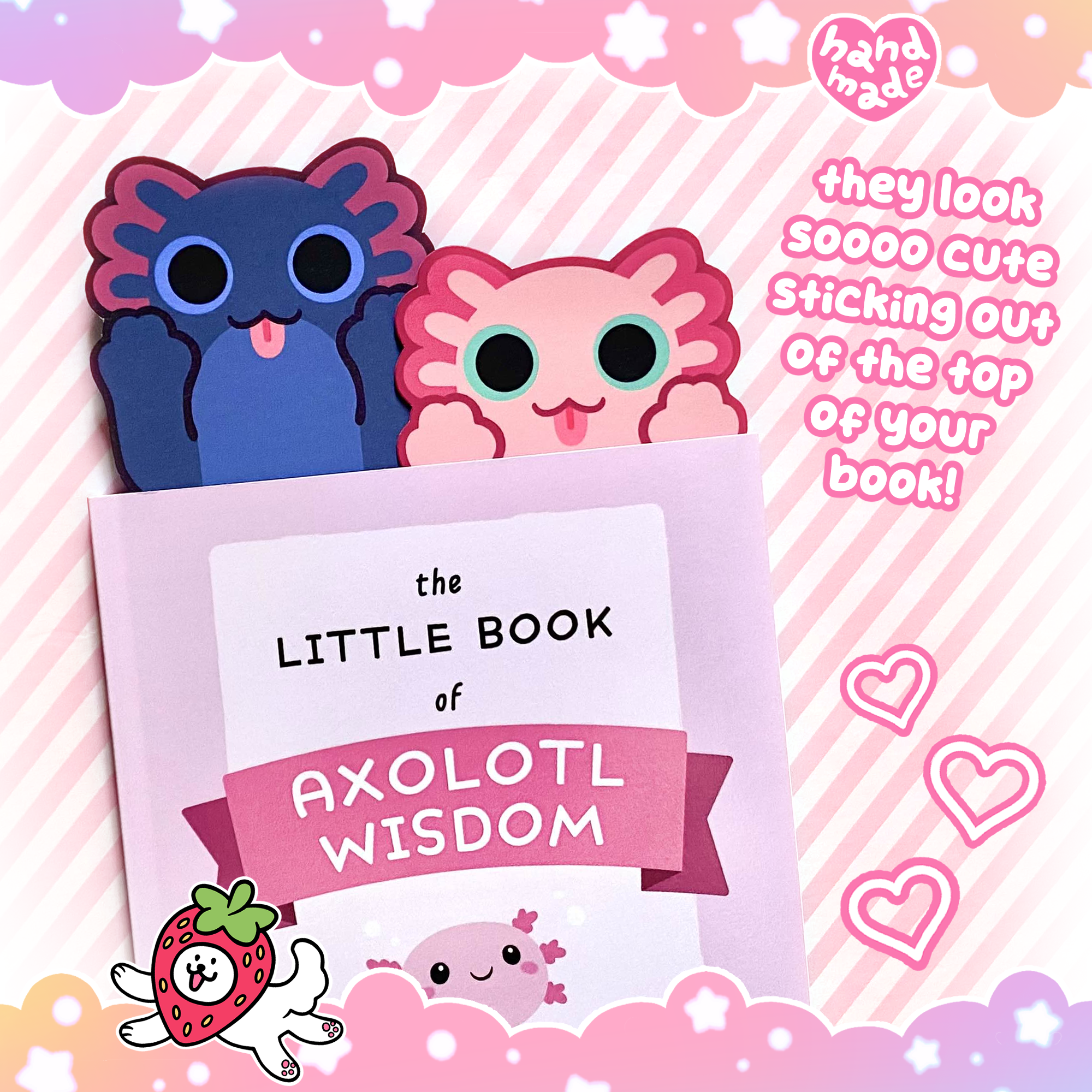 Paws Up! Axolotl Bookmarks
