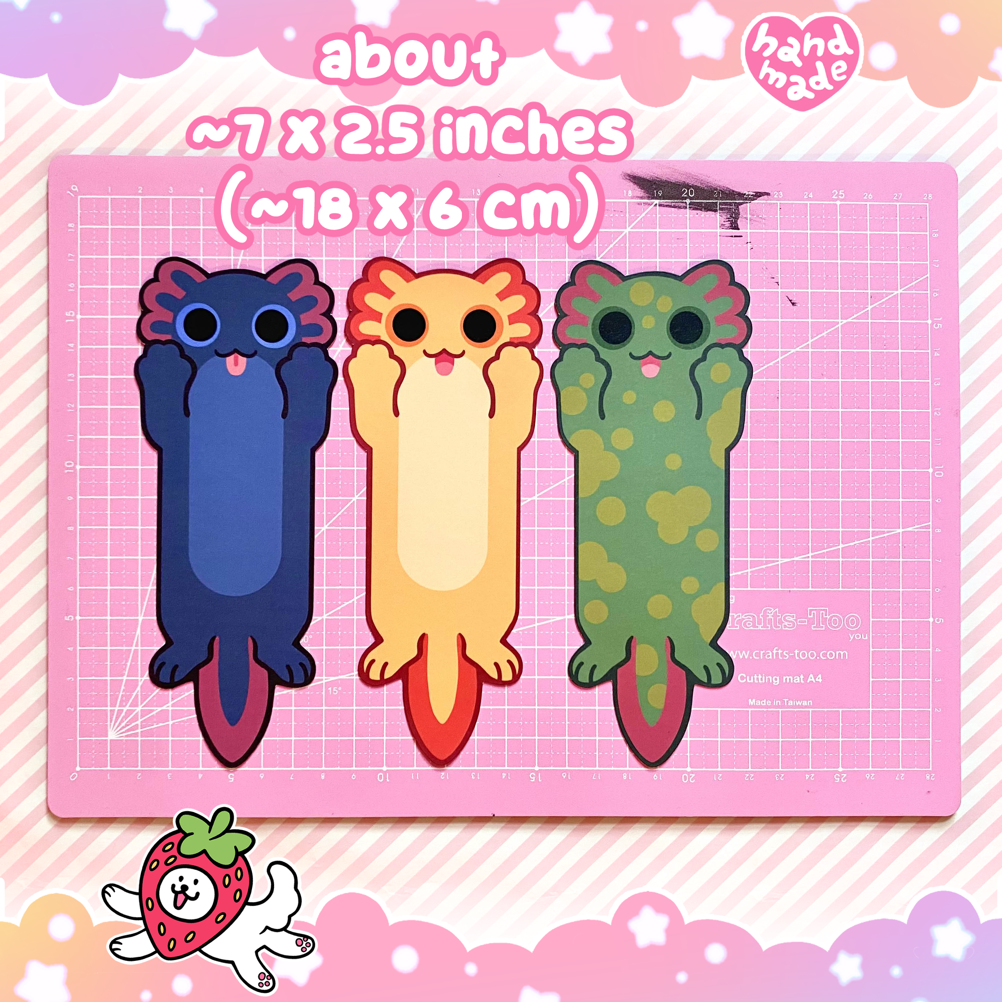 Paws Up! Axolotl Bookmarks