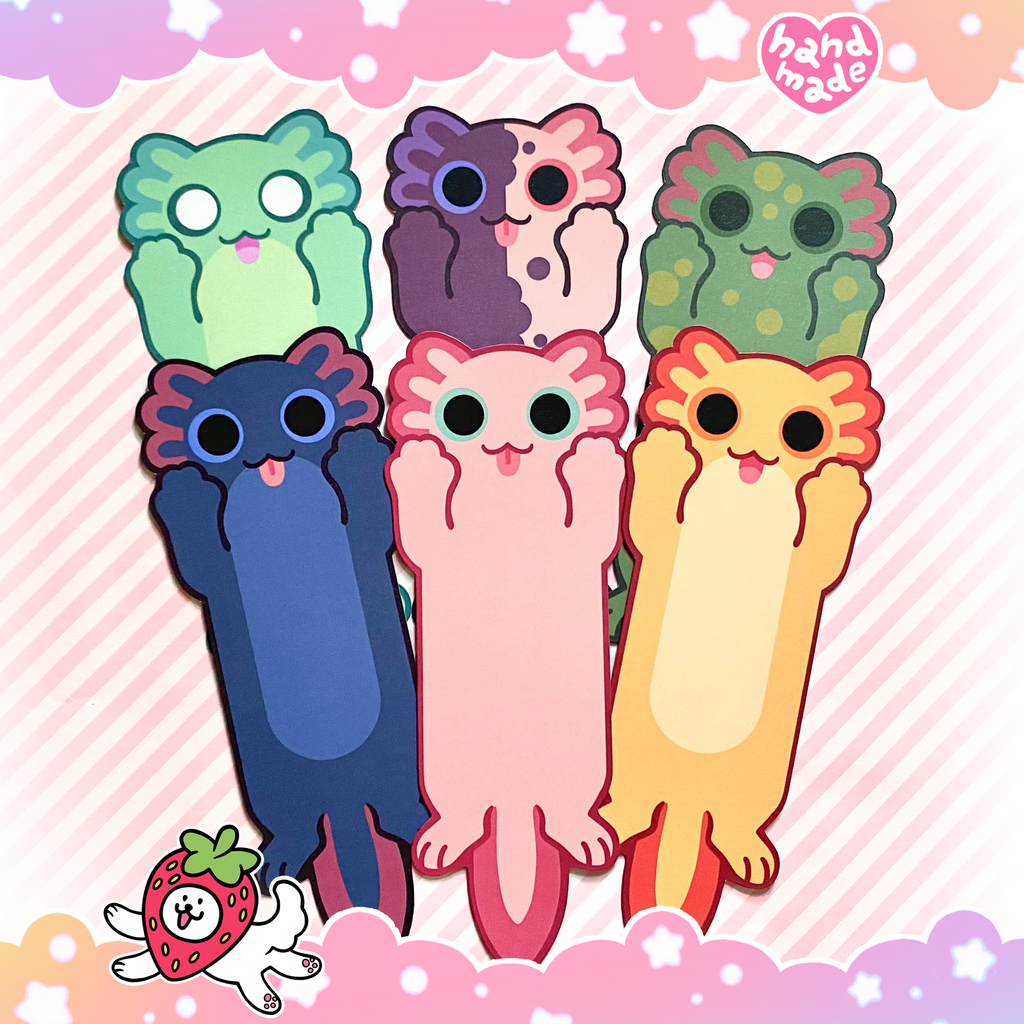 Paws Up! Axolotl Bookmarks