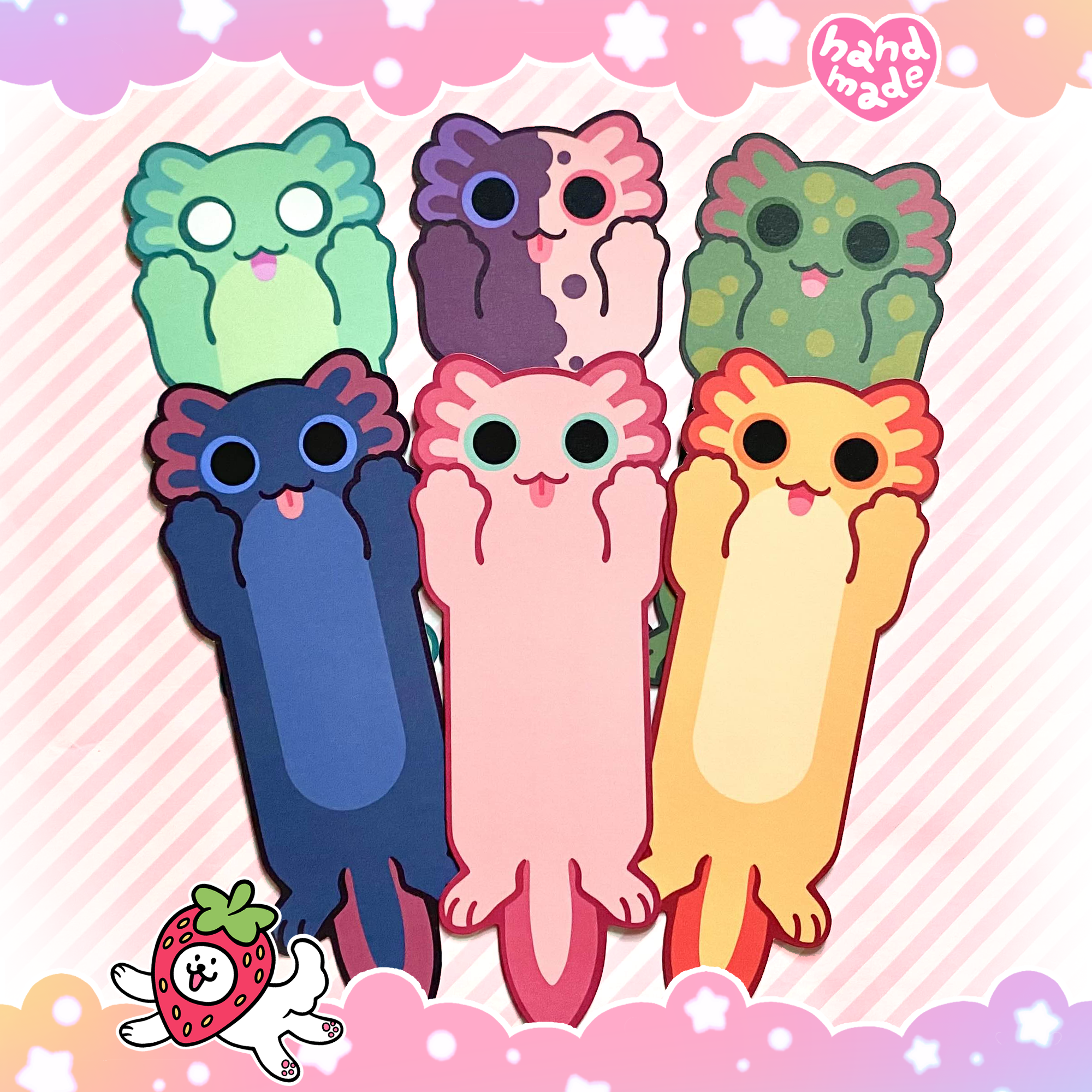 Paws Up! Axolotl Bookmarks