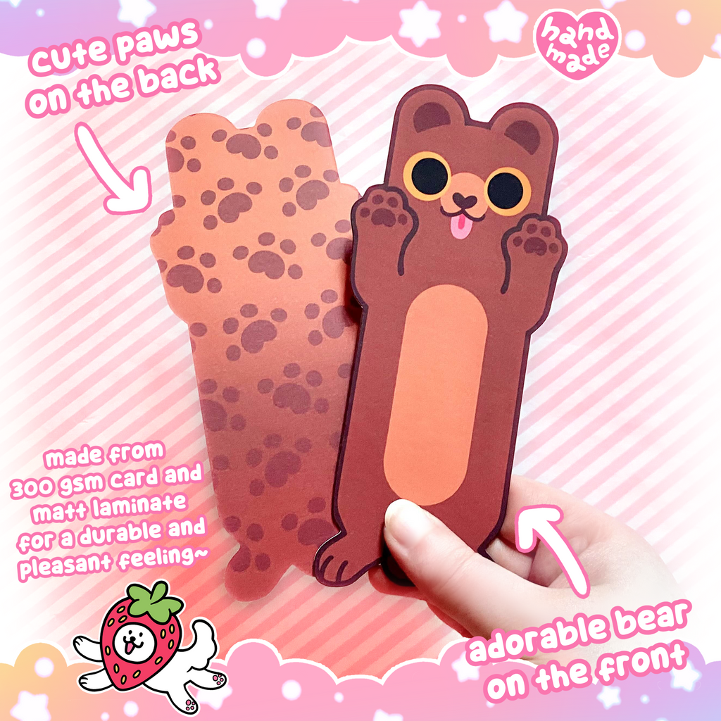 Paws Up! Bear Bookmarks