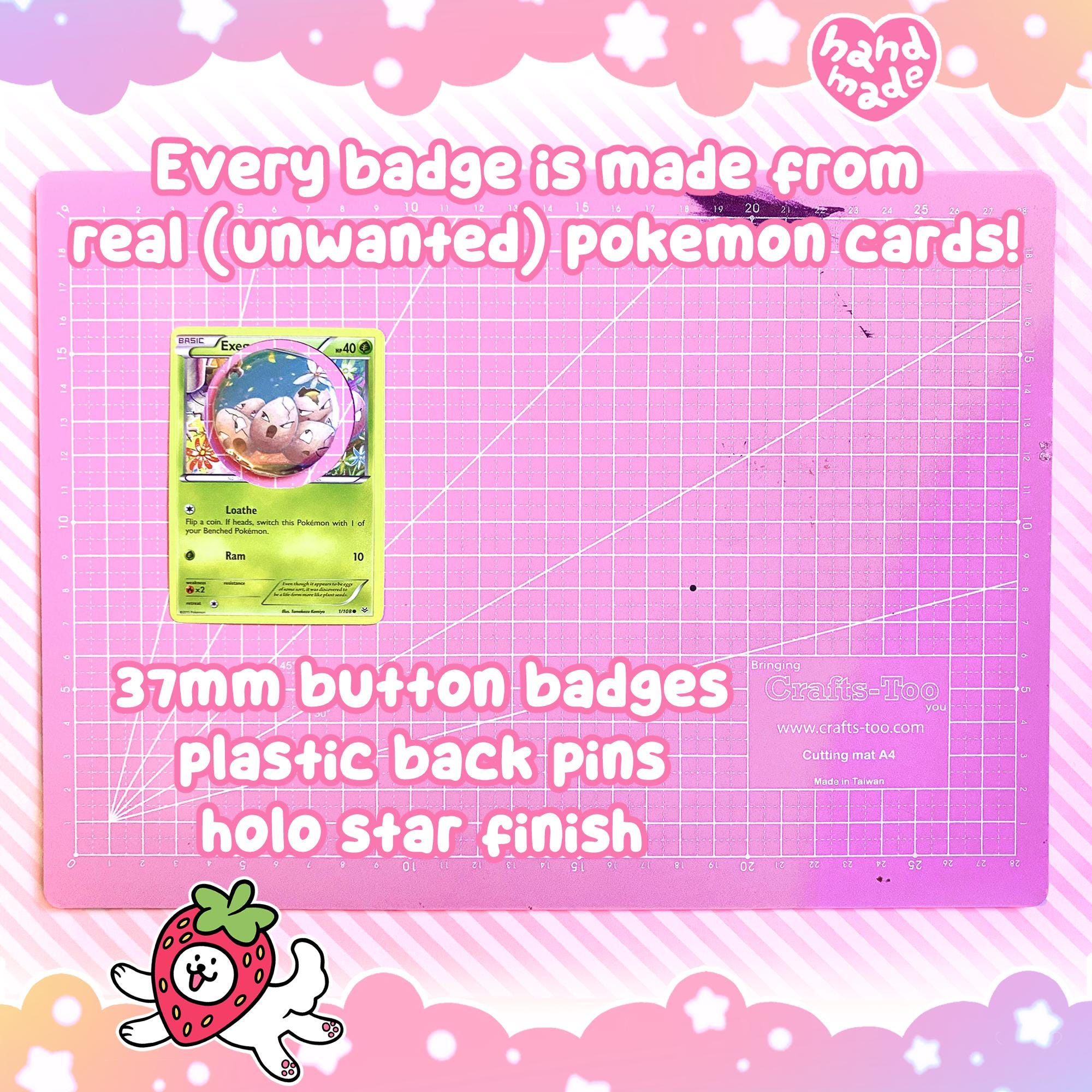 Mystery Upcycled Pokemon Card Button Badges