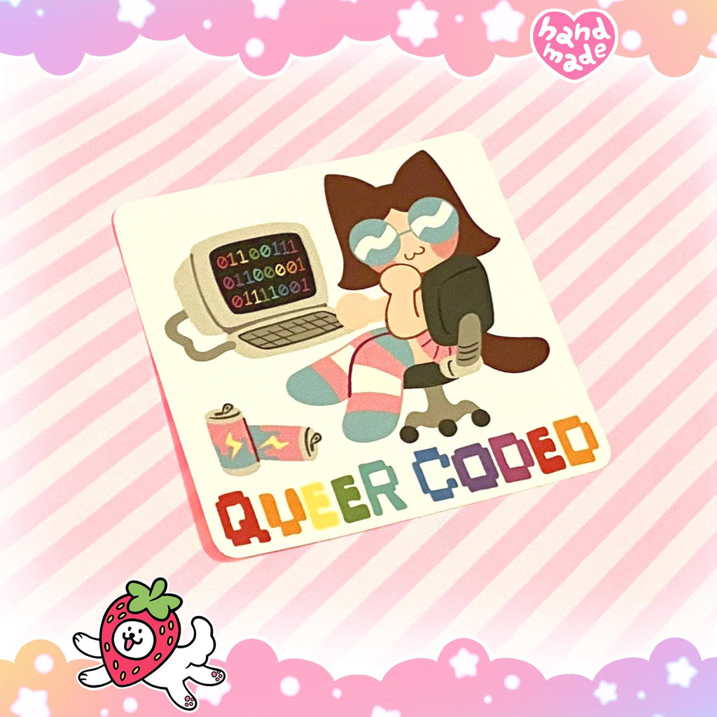 Queer Coded Catgirl Programmer Sticker