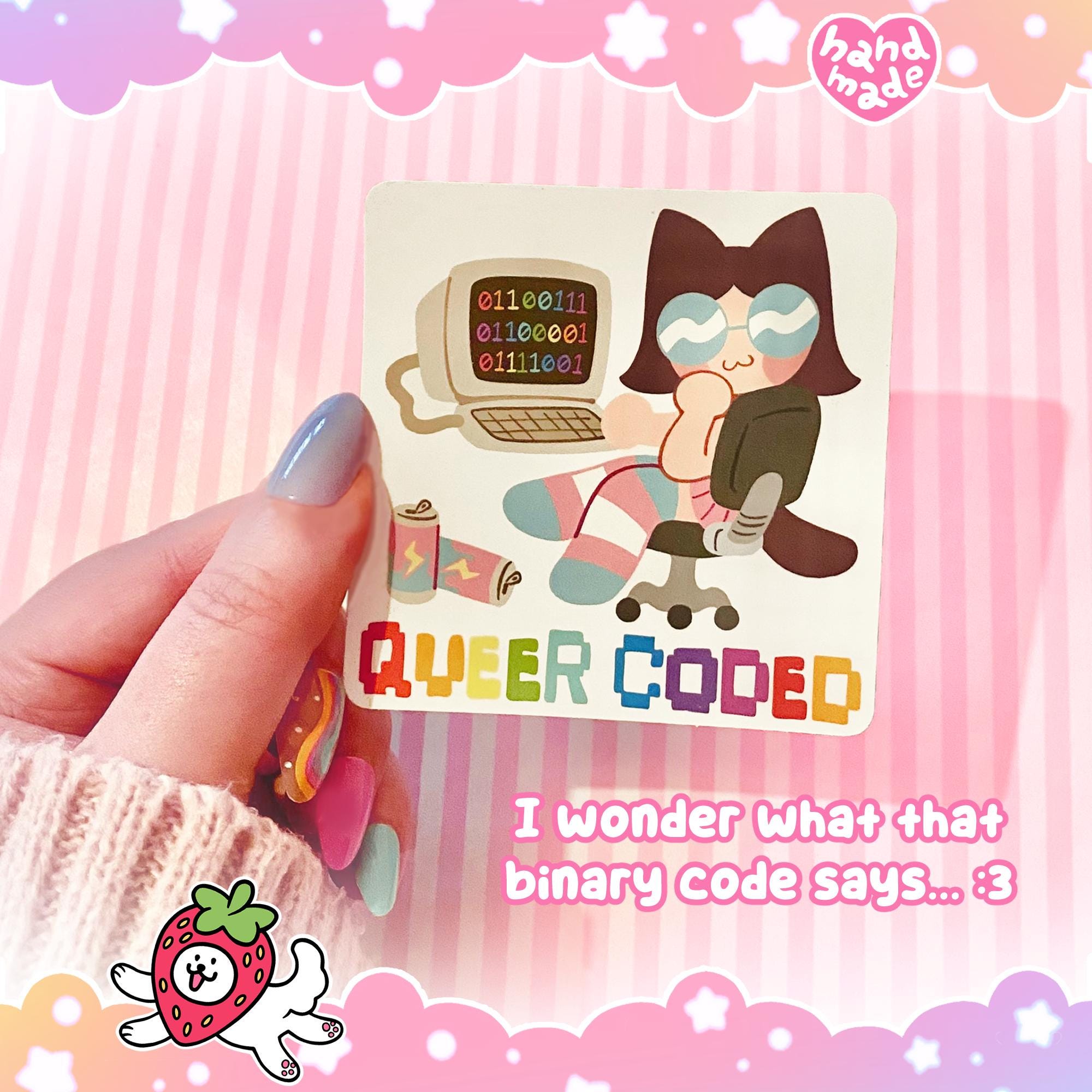 Queer Coded Catgirl Programmer Sticker