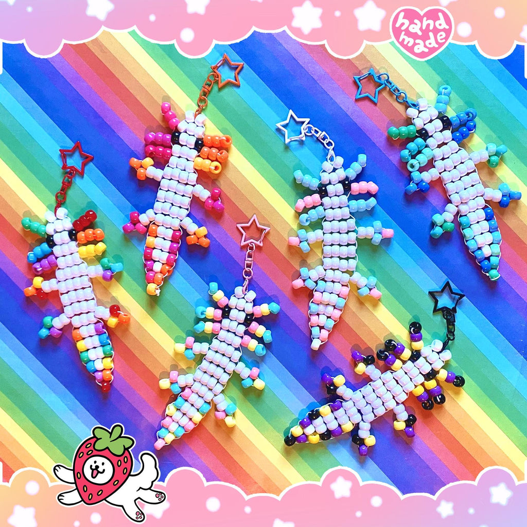 Custom Kandi Axolotl Keychains