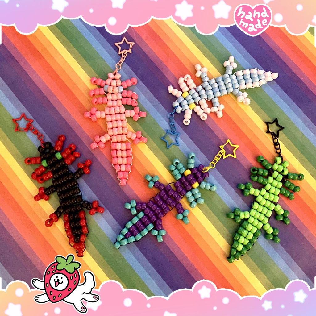 Custom Kandi Axolotl Keychains