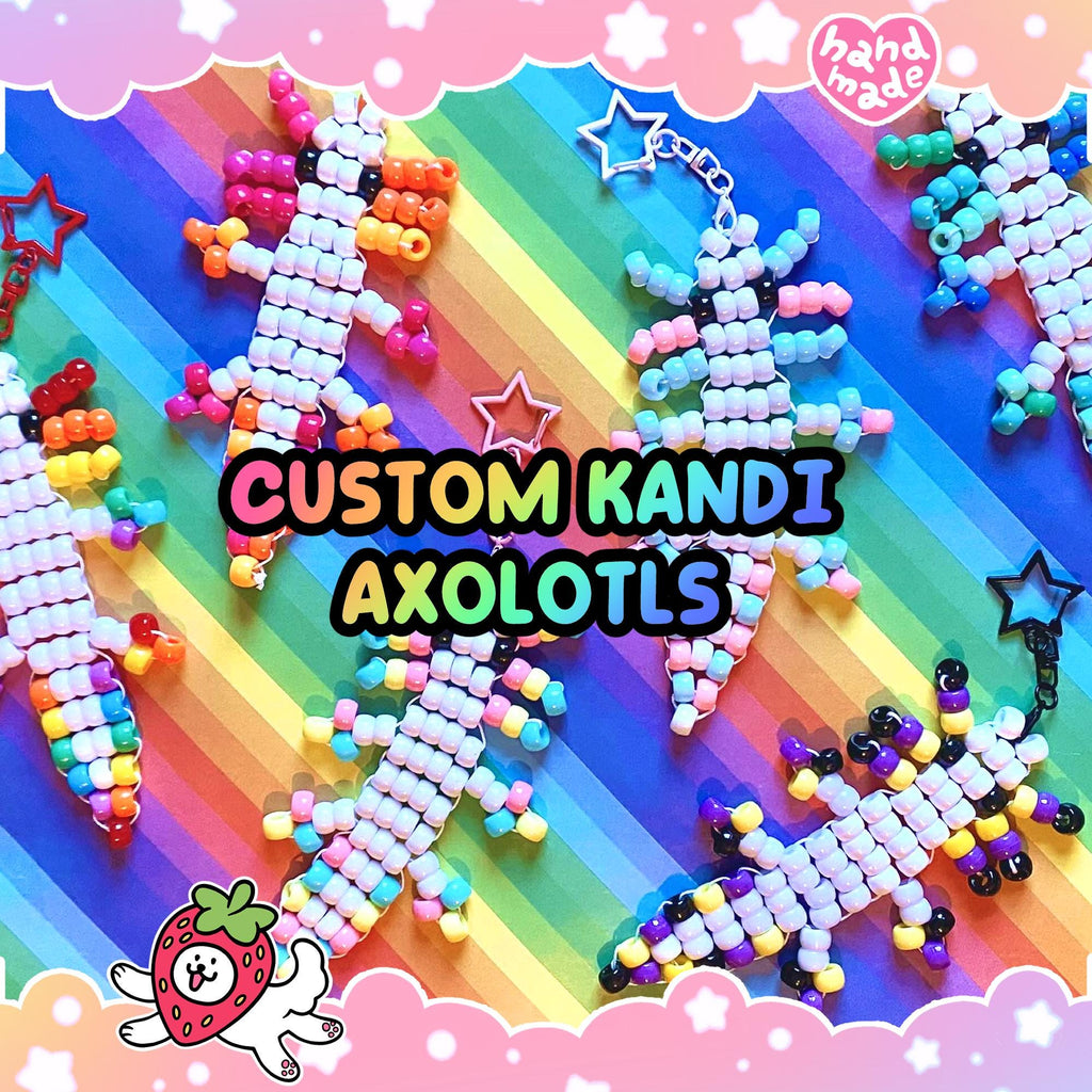 Custom Kandi Axolotl Keychains