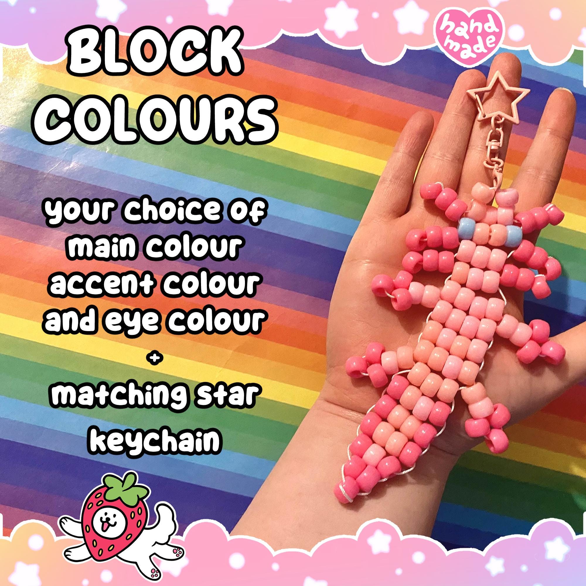 Custom Kandi Axolotl Keychains